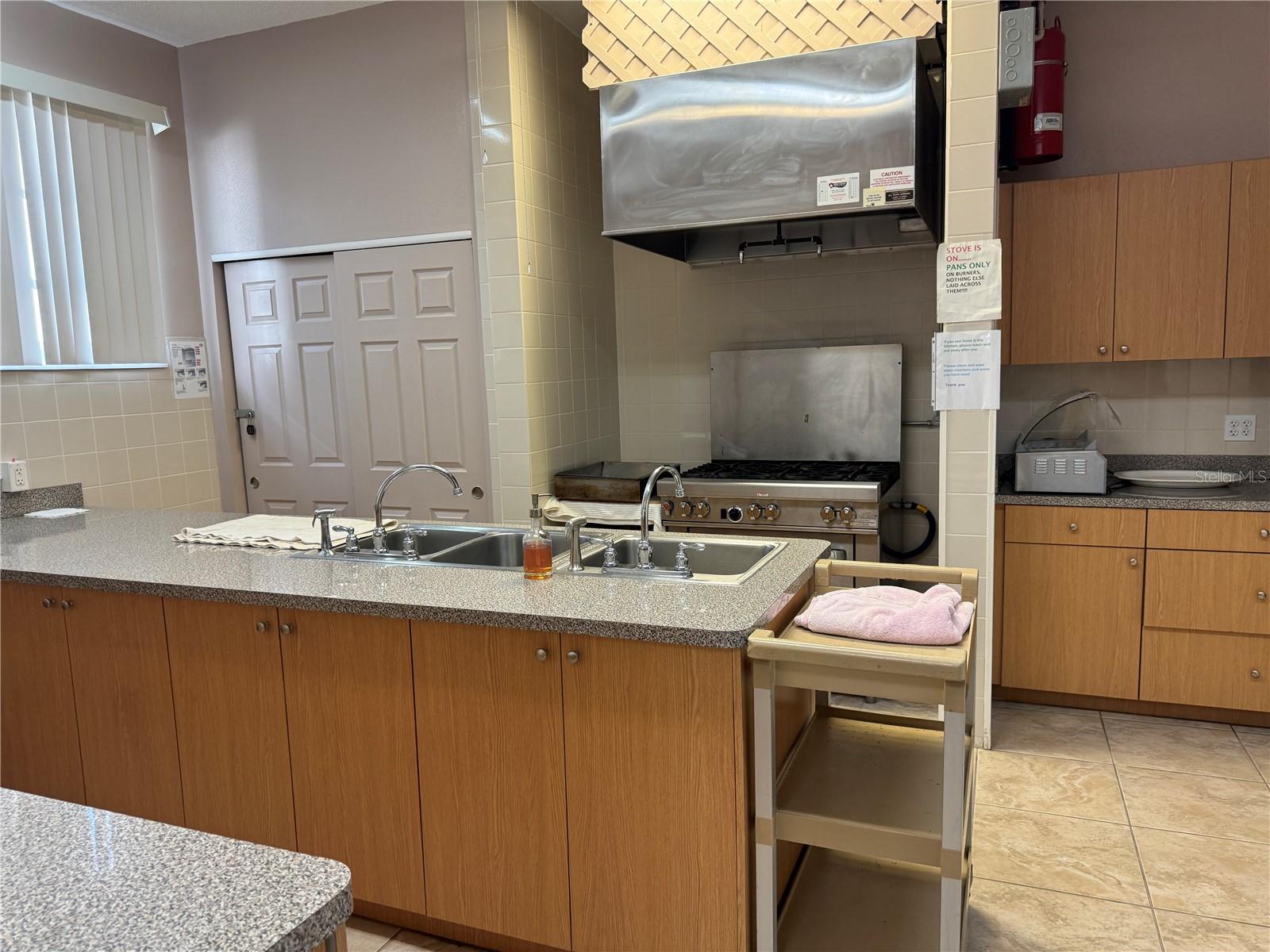 This is the clubhouse kitchen which is used for the many activities that they offer in the clubhouse