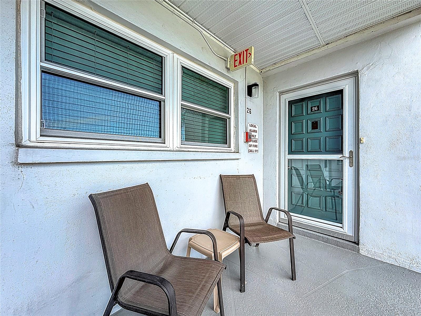 This is the entrance to your condo.  It is nice to be able to sit outside right outside your condo and relax.