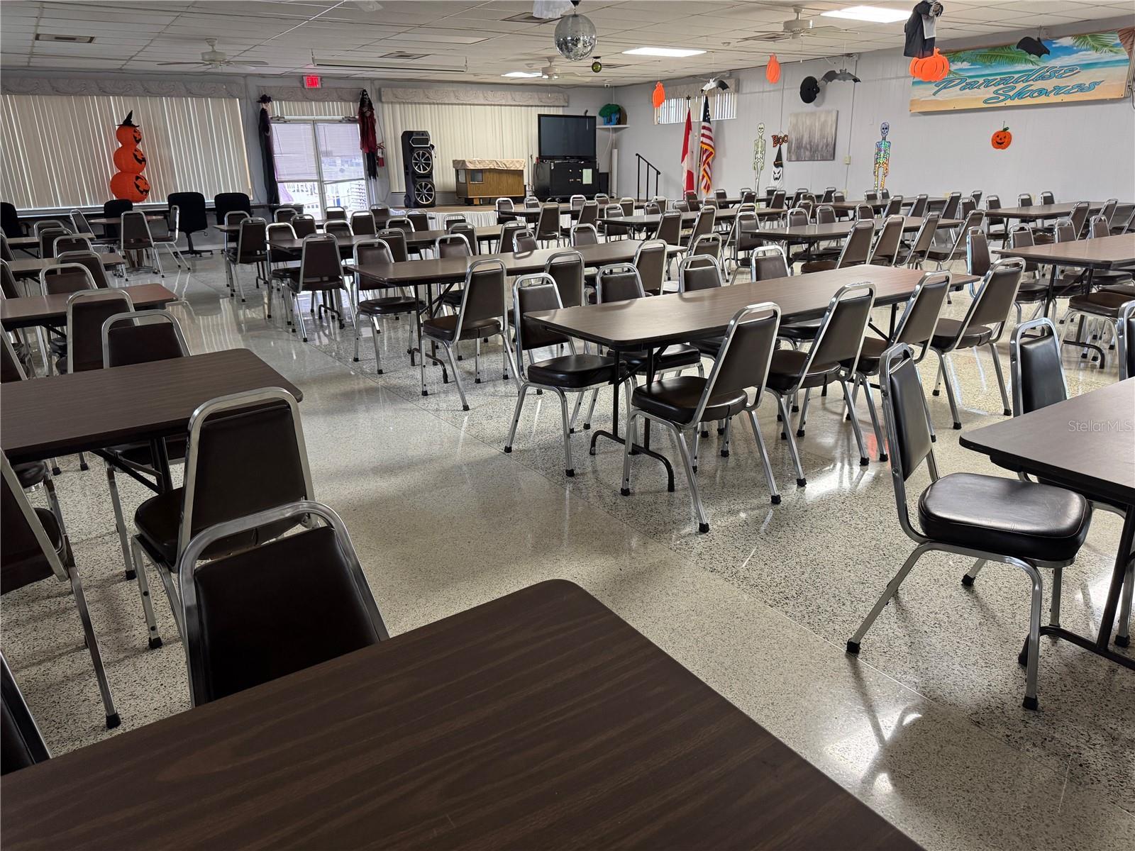 This is the entertainment and party room in the Paradise Shores clubhouse.  As you can see it has lots of space for all the fun things that happen in here.