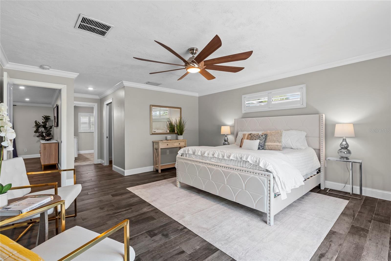 Primary bedroom with King Sized Bed for scale
