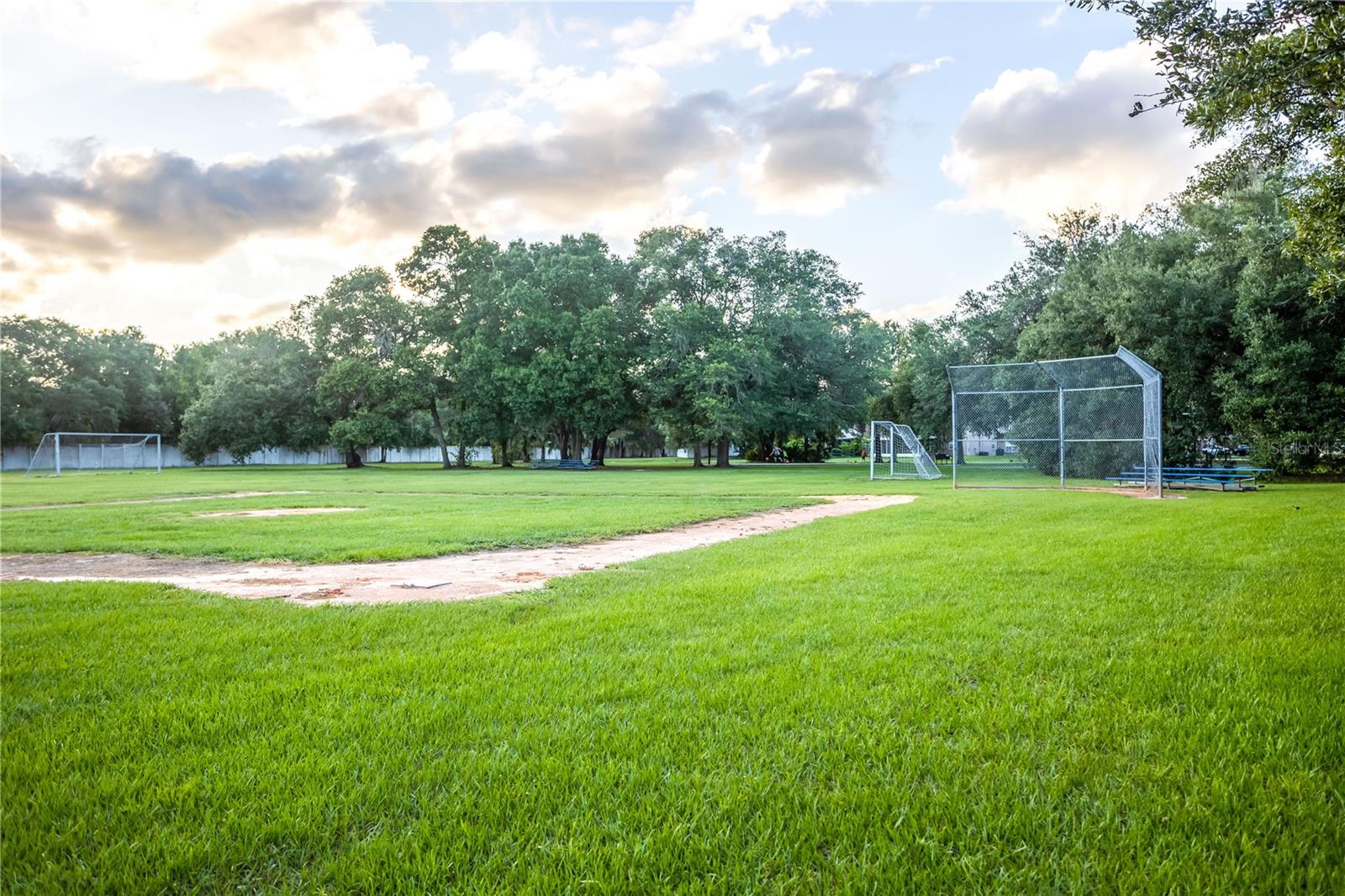 Ball field and soccer field and our usually green grass (before our current drought period)