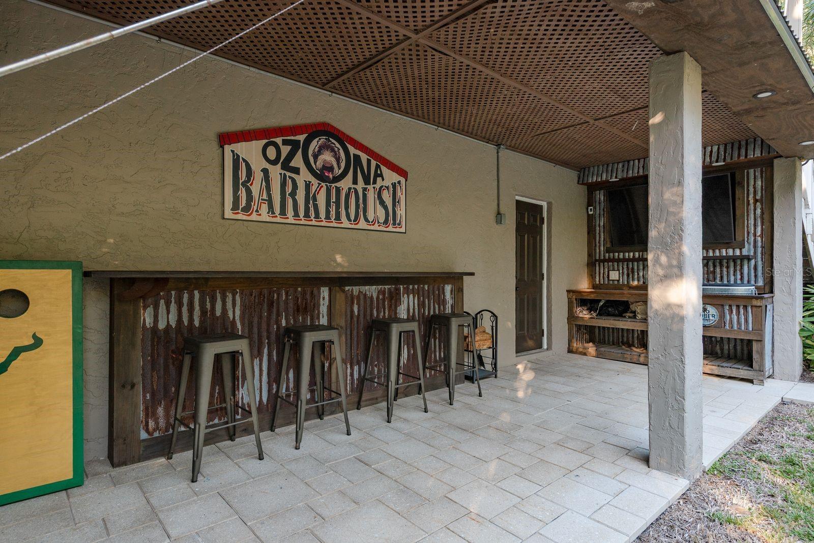 Outdoor patio bar area