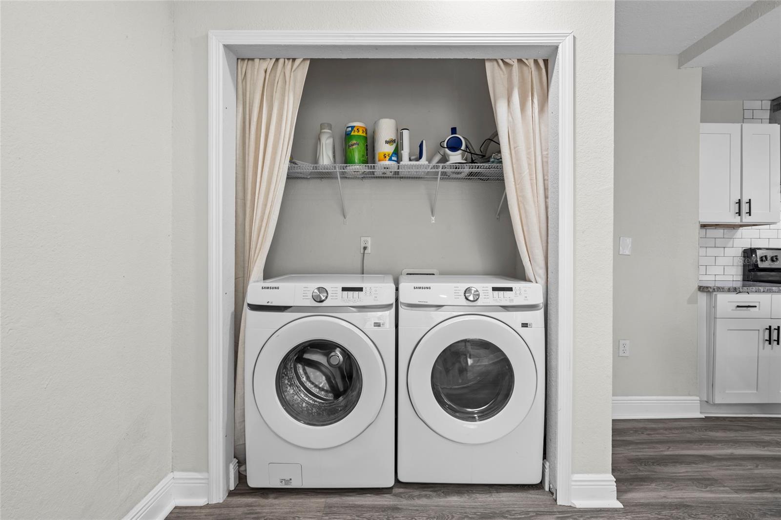 Laundry area in the kitchen