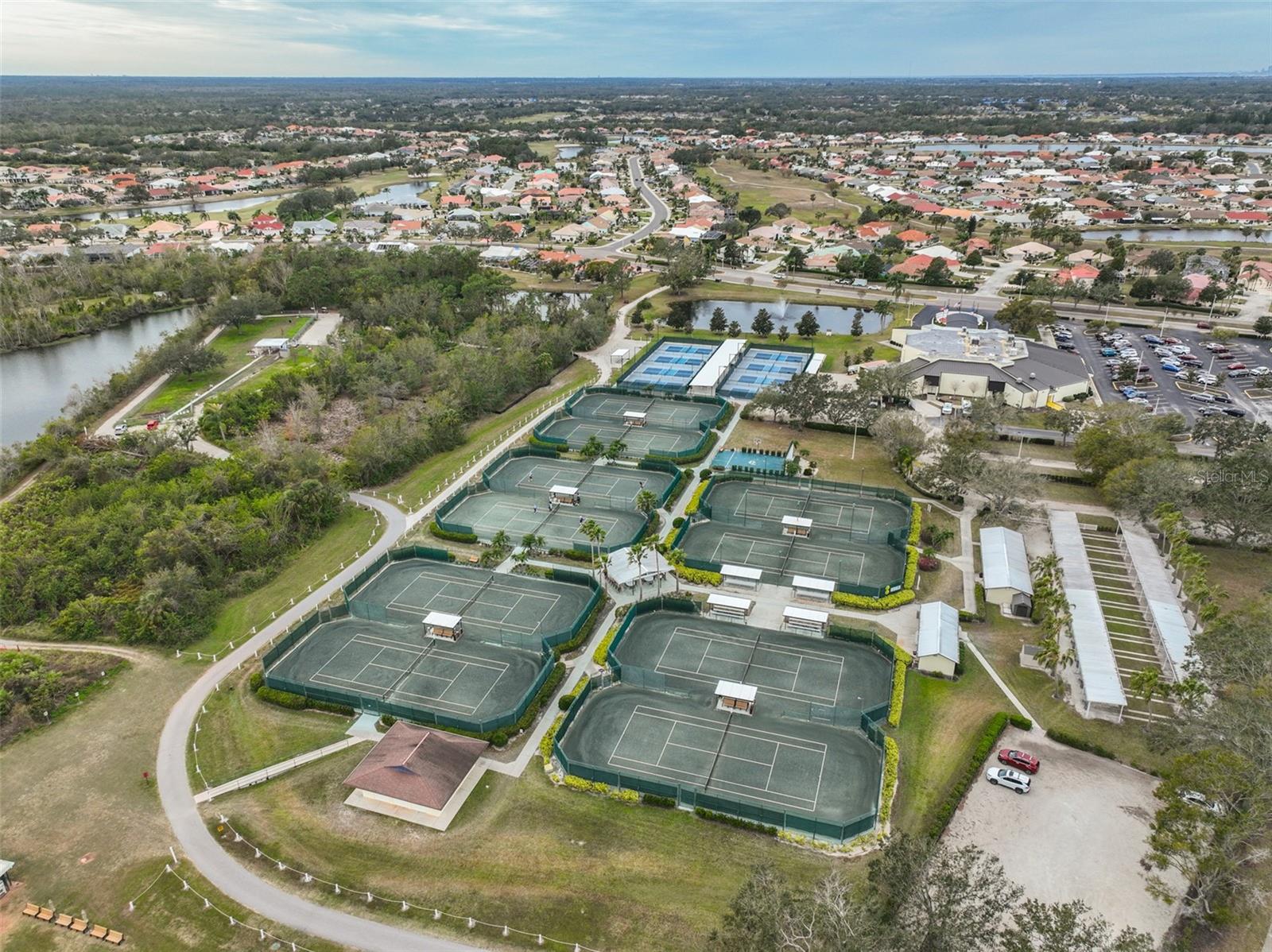 9.6 Ariel View of Sun City Center Association Community Center - Tennis, Pickleball and Volleyball Courts