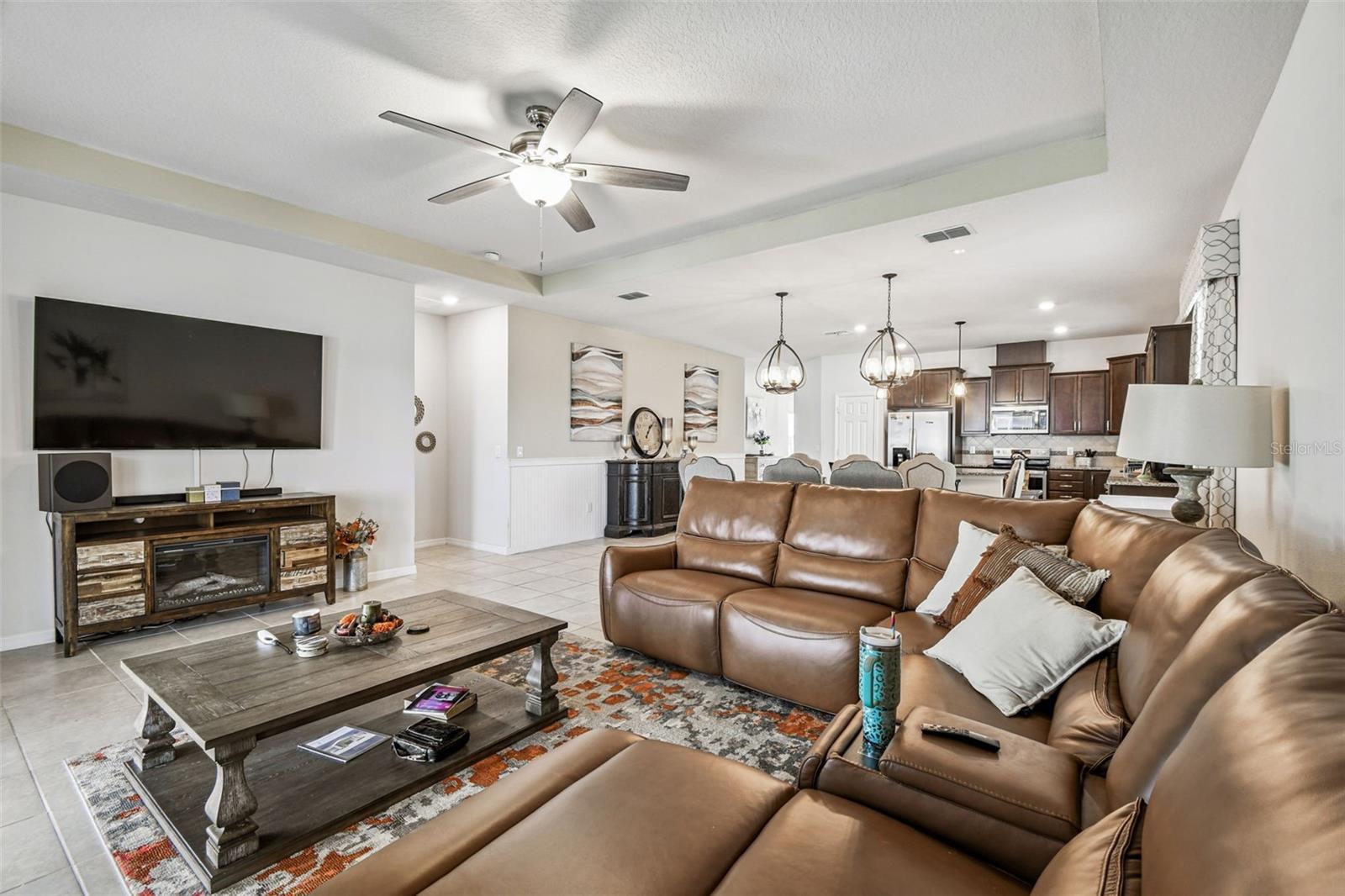 Layout that works and all tile floors except the bedrooms