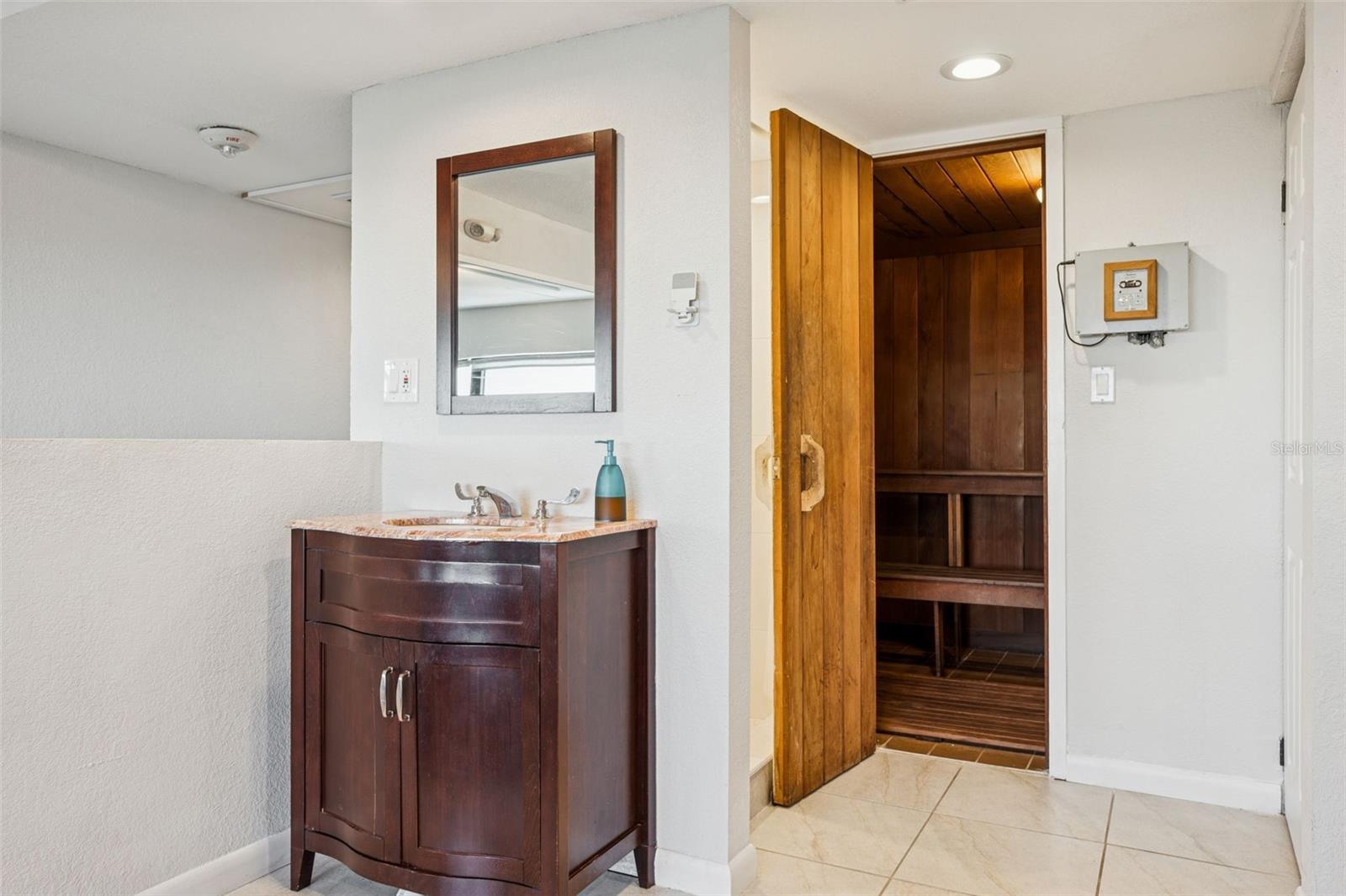 sauna in fitness room