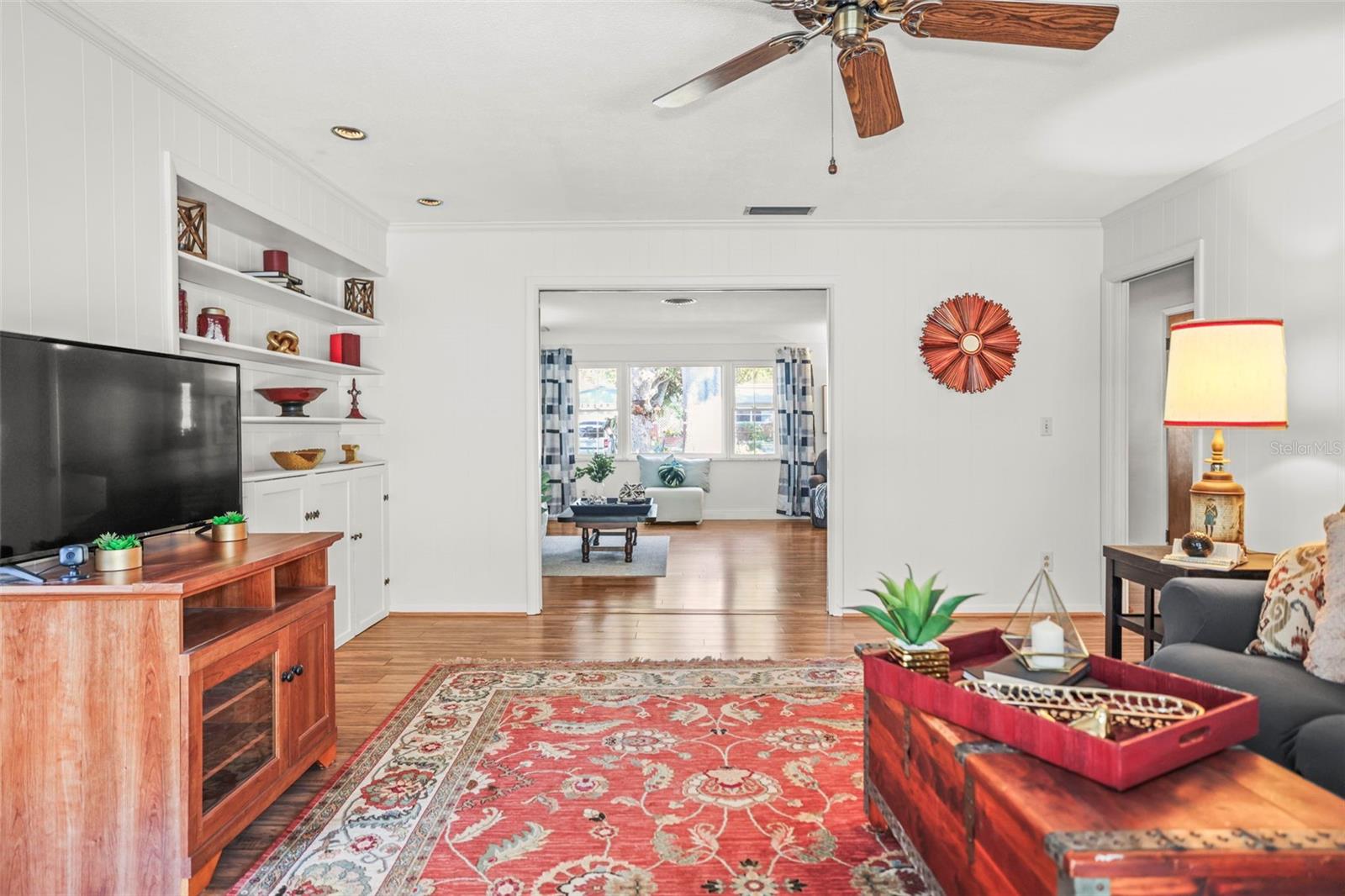 Family Room with pocket doors open