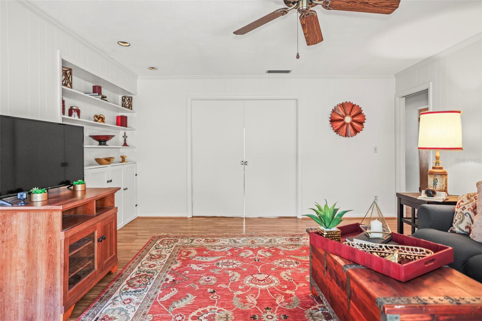 Family Room With pocket doors closed