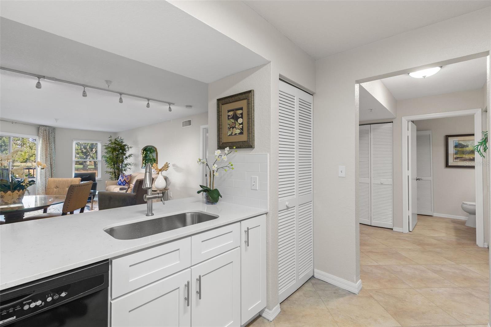 Kitchen looking out to great room
