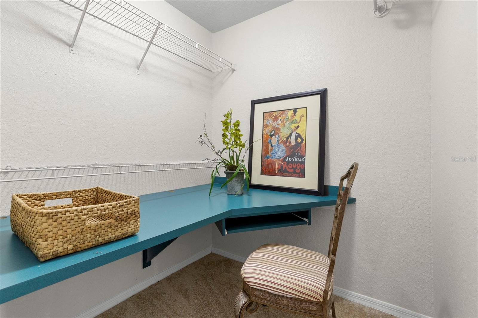 Desk in walk in closet