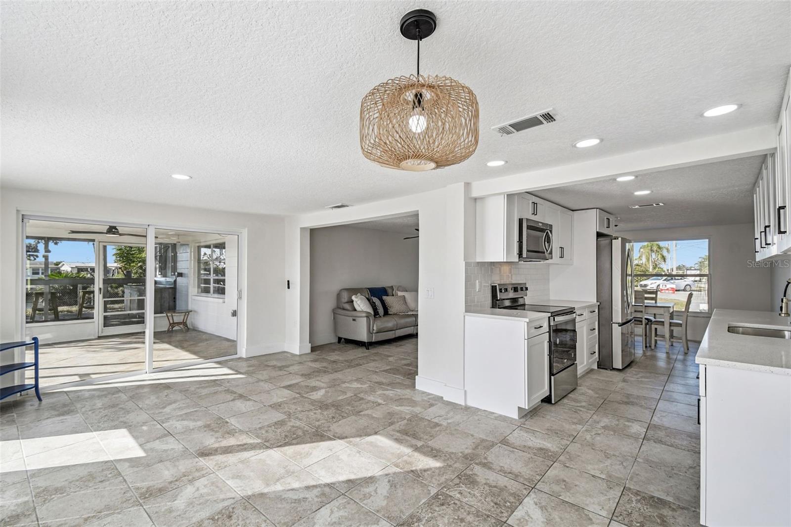 kitchen, living, dining and or flex space