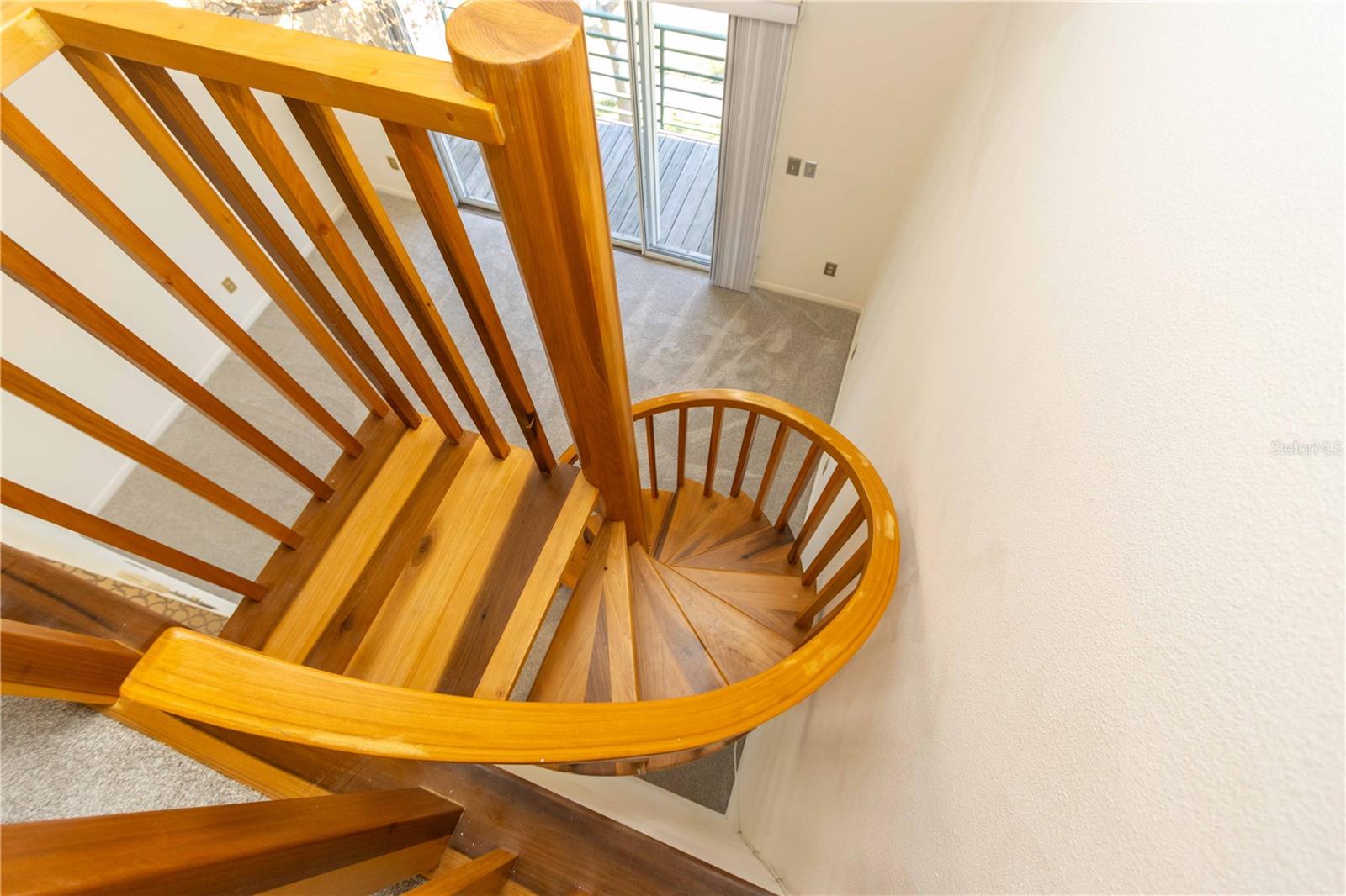 WOOD STAIRS TO 4TH LEVEL LOFT