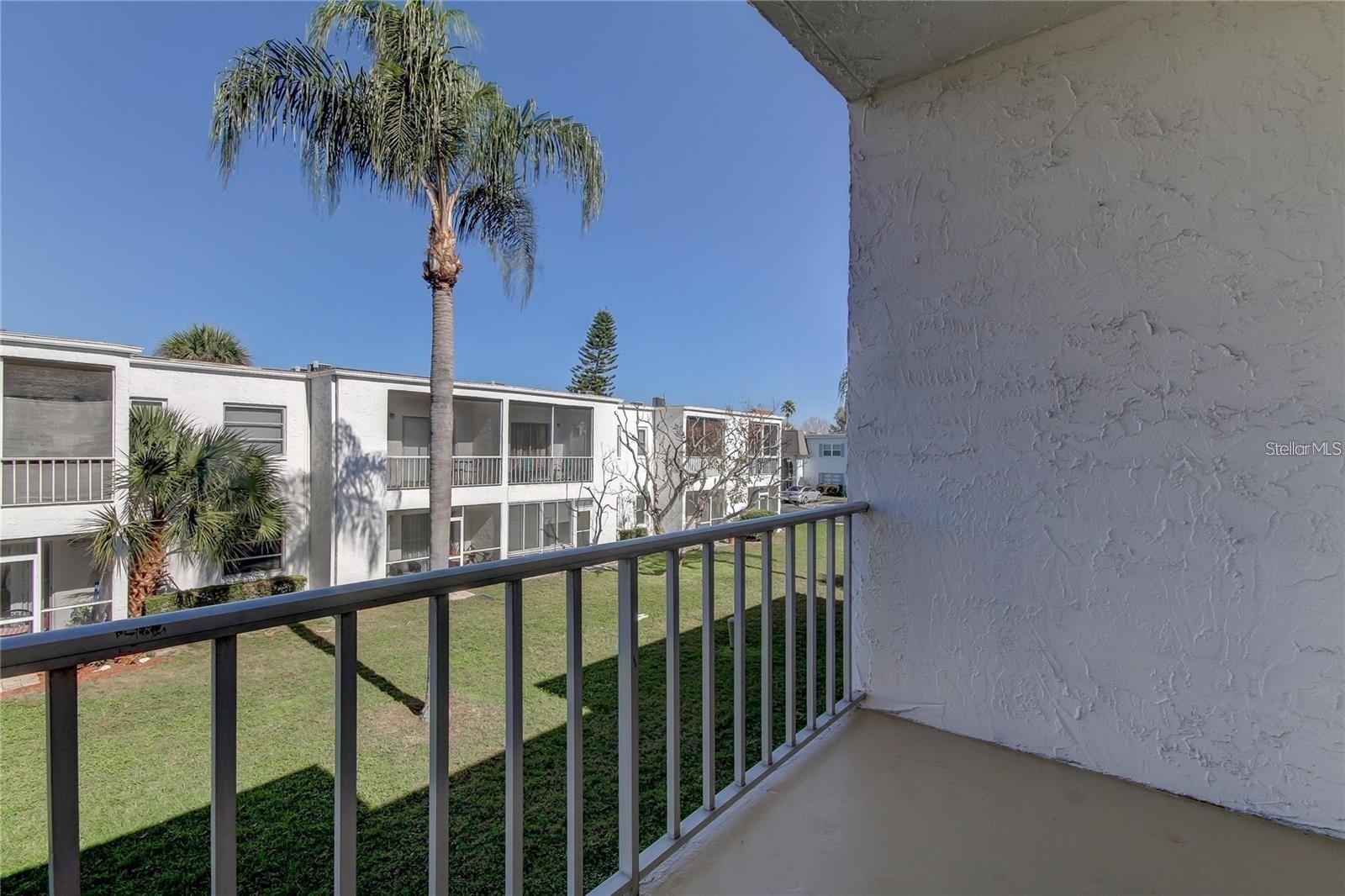 Balcony with storage.