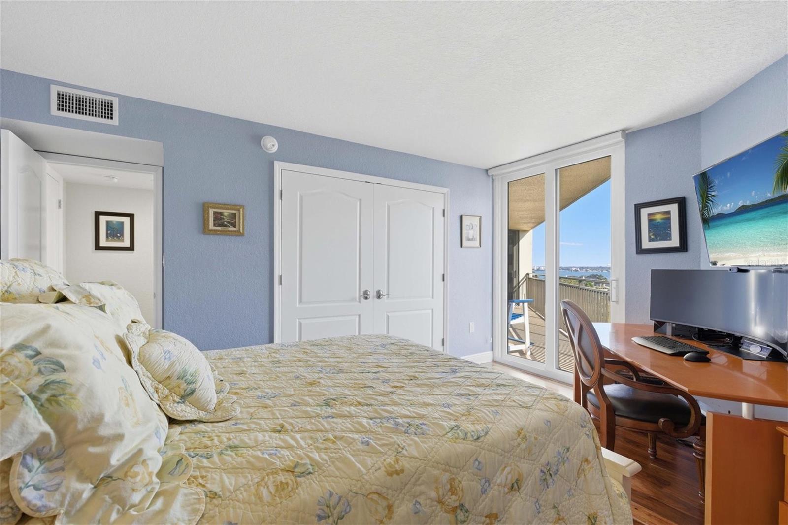 Guest Bedroom with Balcony access and Sunrise View!