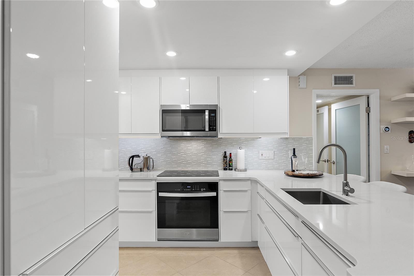 Sleek and modern kitchen.
