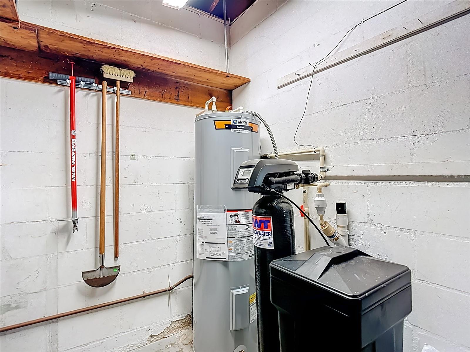 Garage Storage Area - New Water Heater - Water Softener