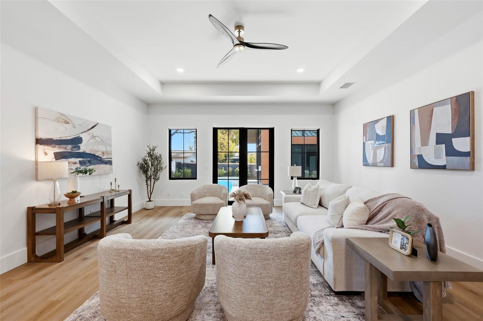 Living Room with French Doors to Lanai