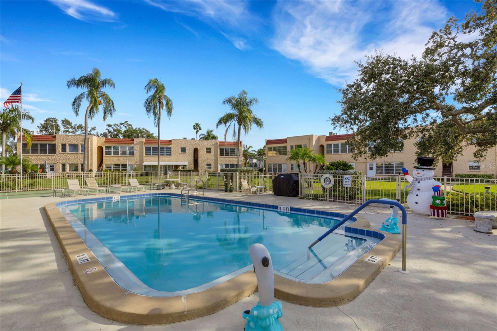 Pool with Barbeque Area Center Right