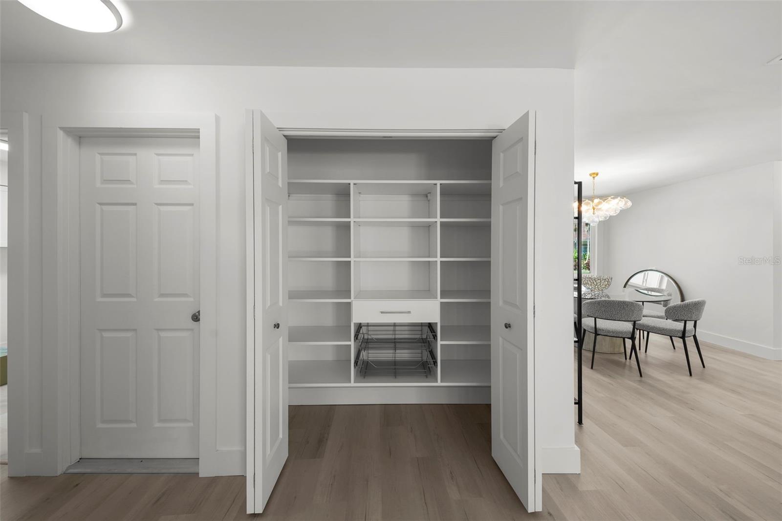 Custom built-ins in all closets throughout home, creating beautifully organized storage.