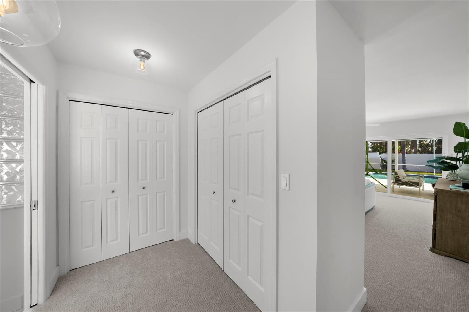 Private entry transition into the primary suite.