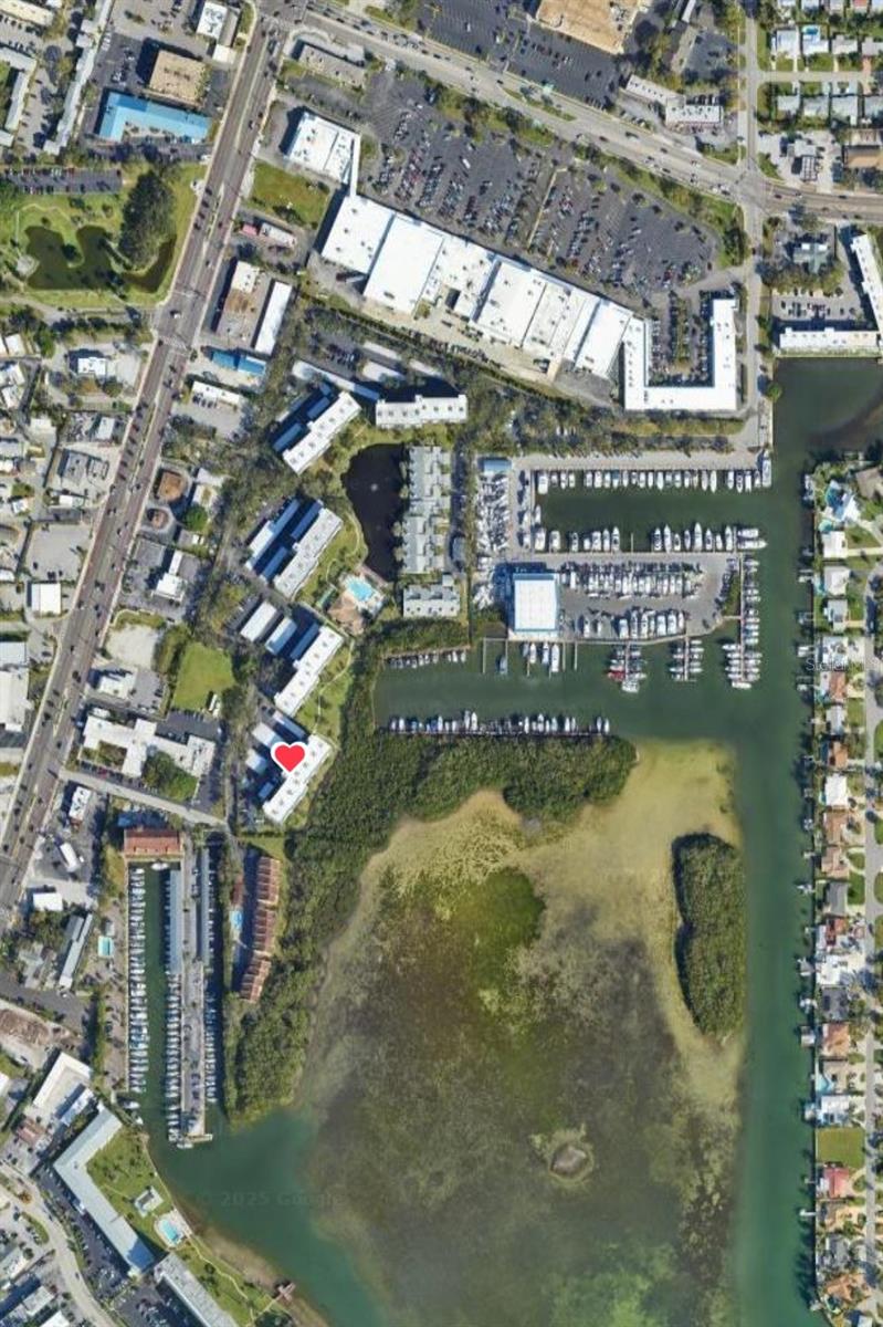 Aerial View of Pasadena Cove Community and Building Where Unit 501 is Located