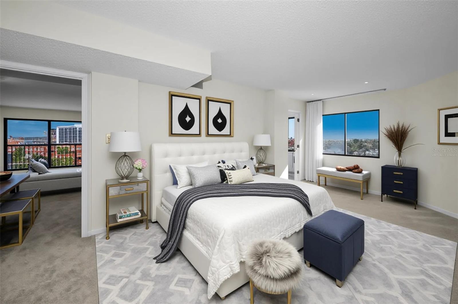 Virtually Staged Primary Bedroom