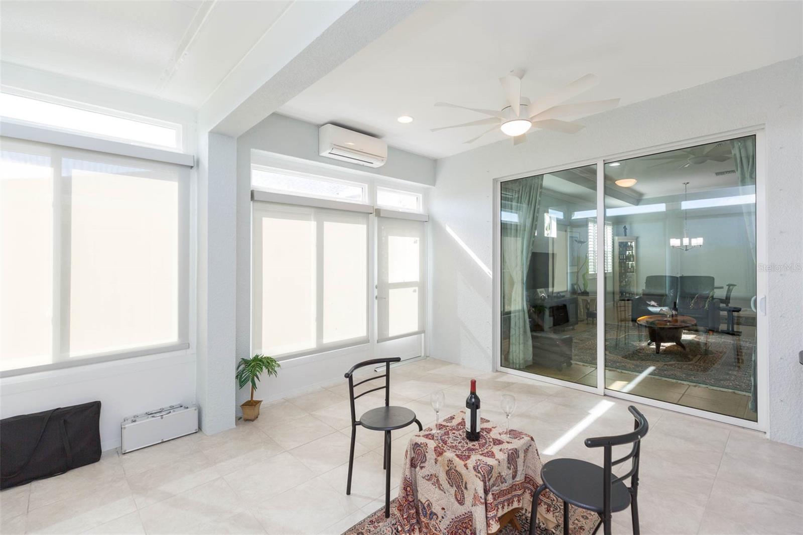 Note AC/heat system in Florida Room