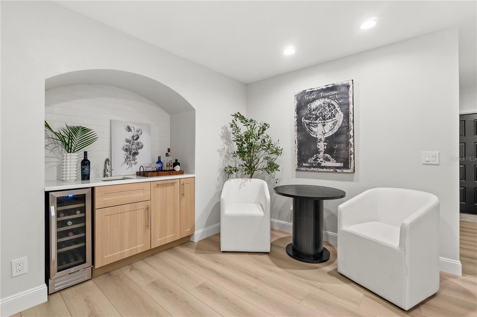 Wet Bar with Beverage Fridge