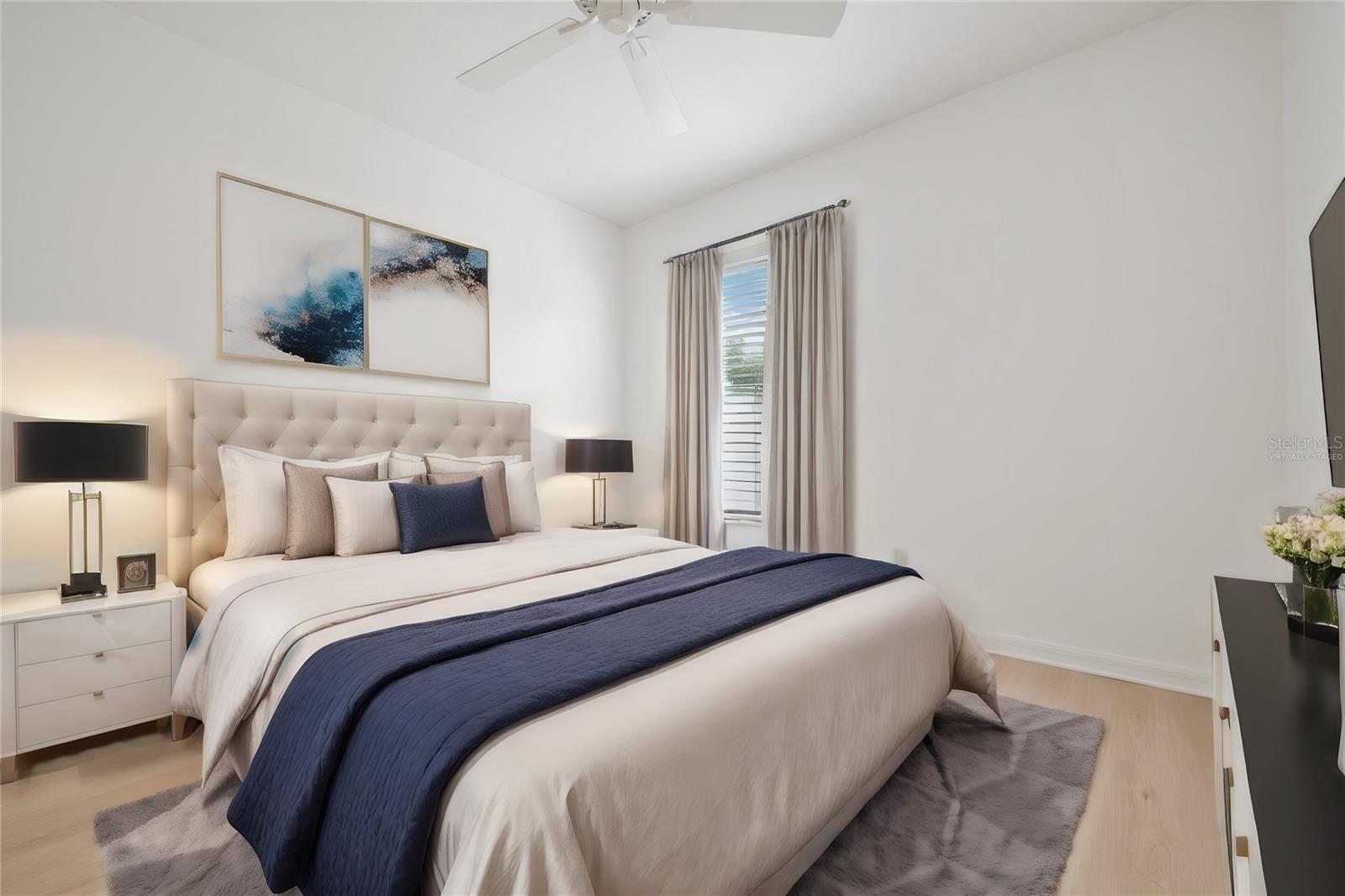 Virtually staged - Bedroom 3 - overlooking backyard