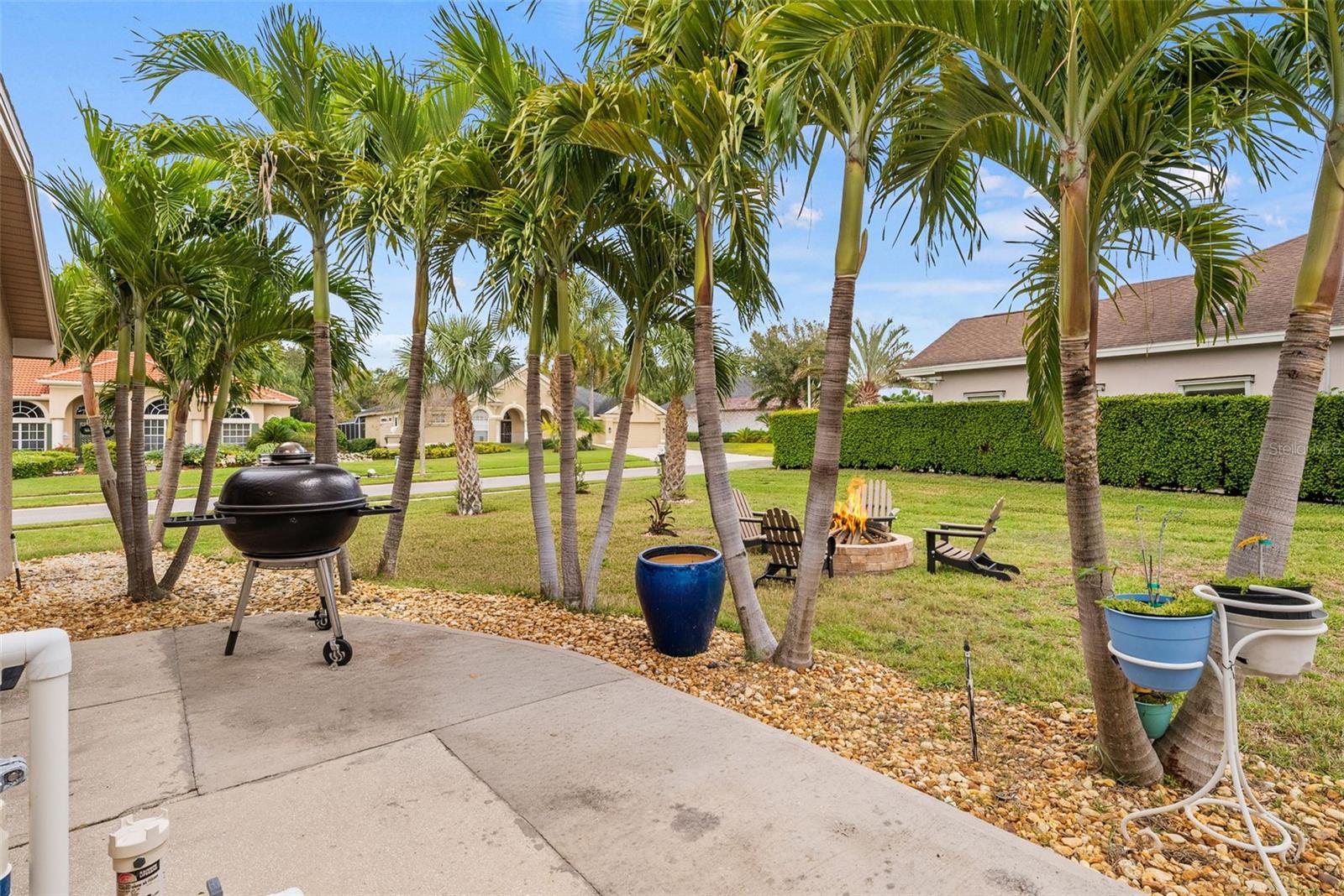 Outdoor BBQ Area with Fire Pit