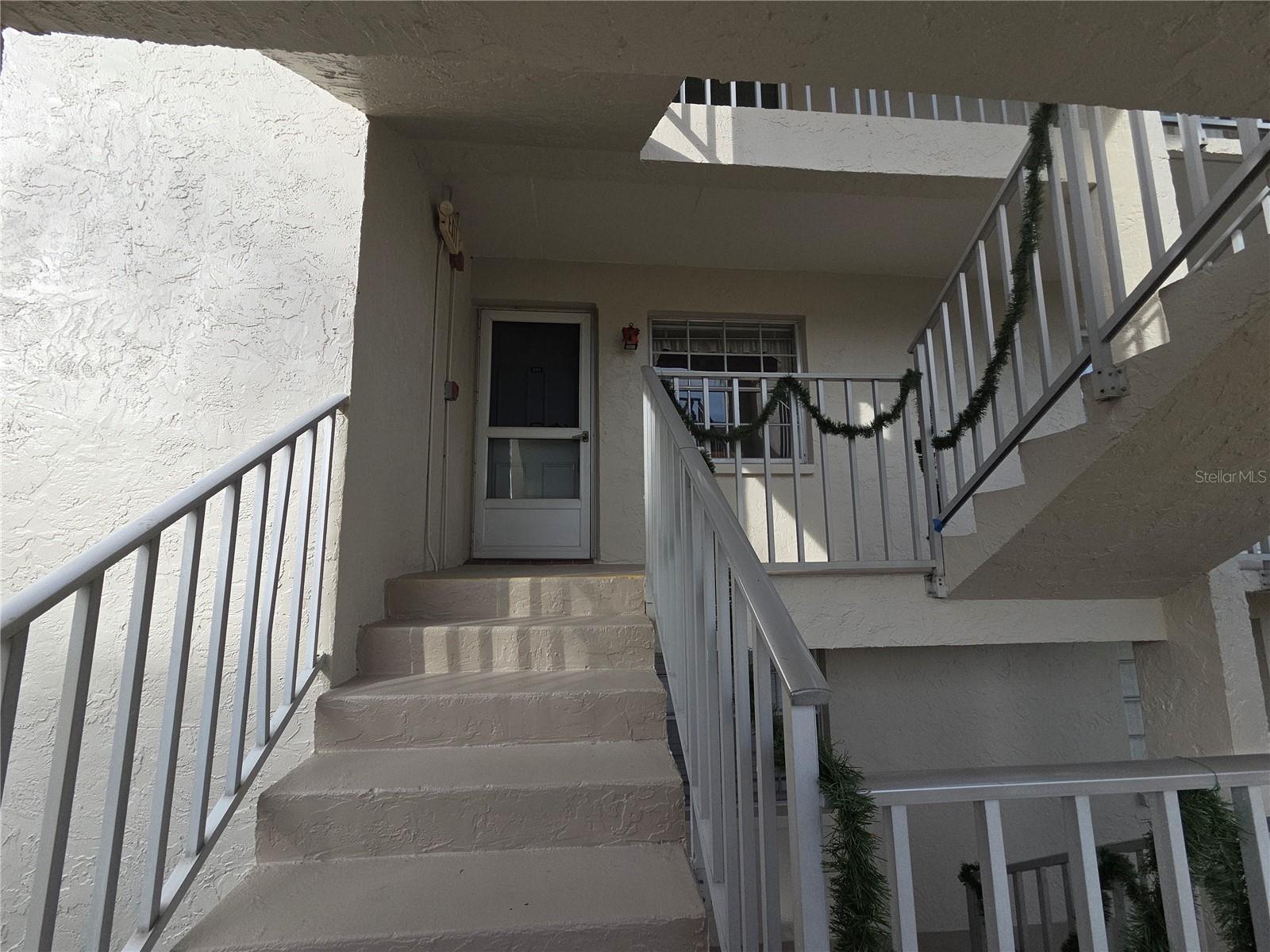 one flight up to second floor. Or use the elevator!