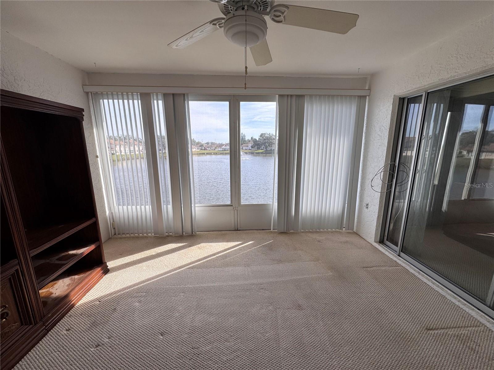 Pond view from enclosed balcony