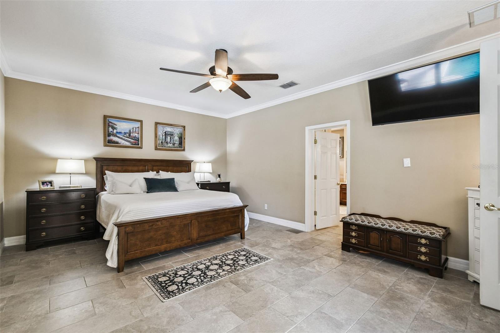 Custom door entry to primary bath