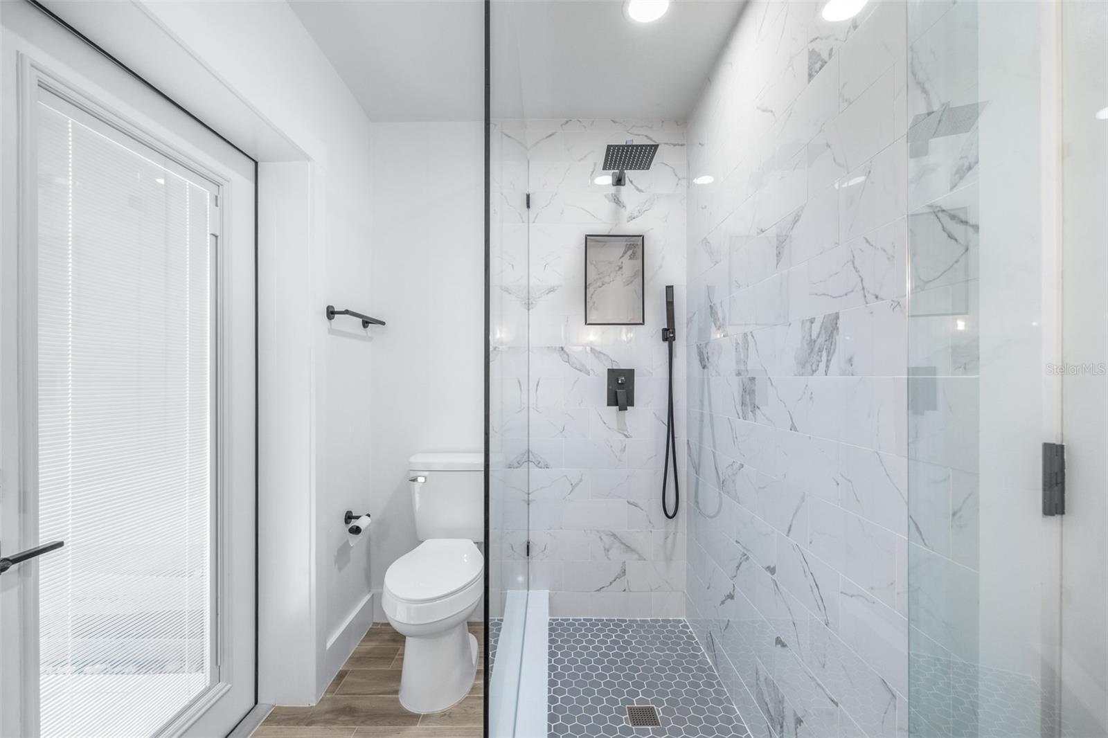 Bathroom - door to outside sitting area