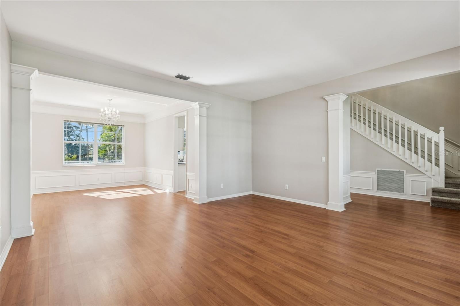 Formal living and dining spaces