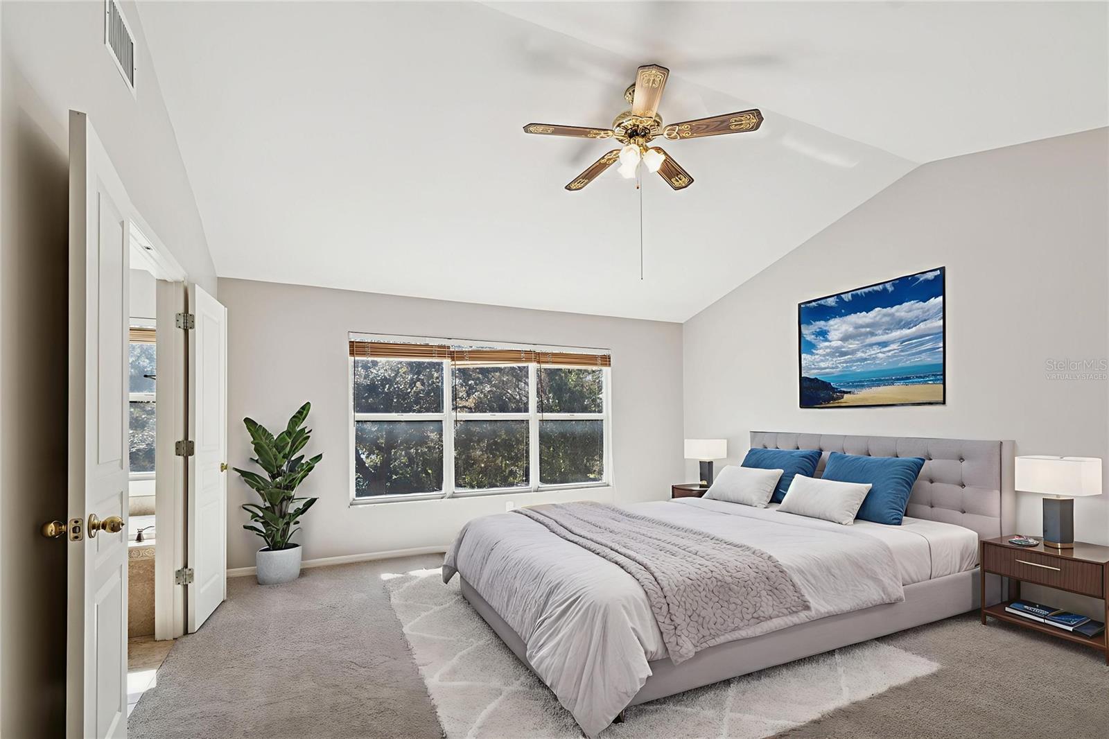 virtually staged primary bedroom