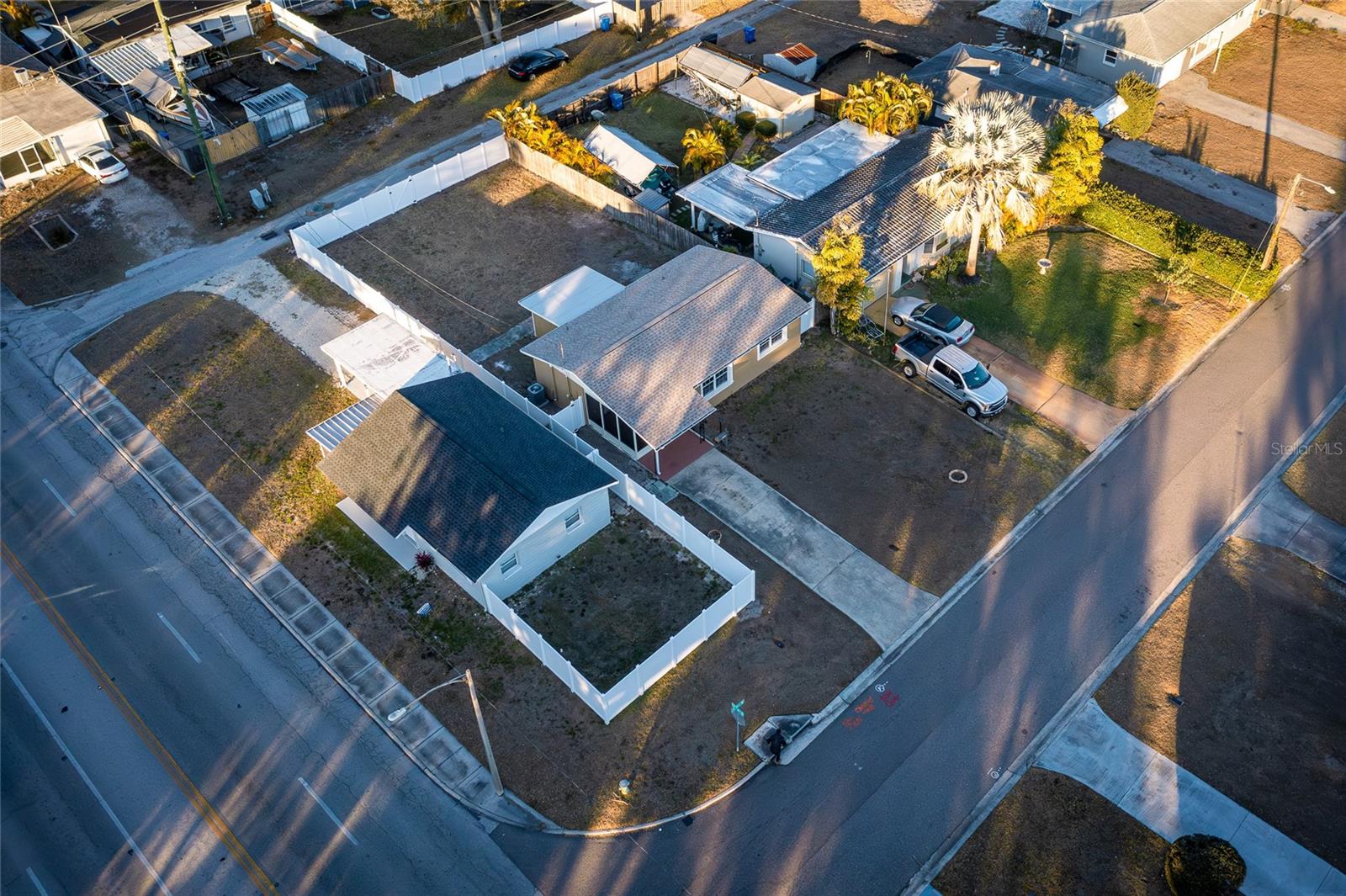 Fenced in backyard big enough for a large pool