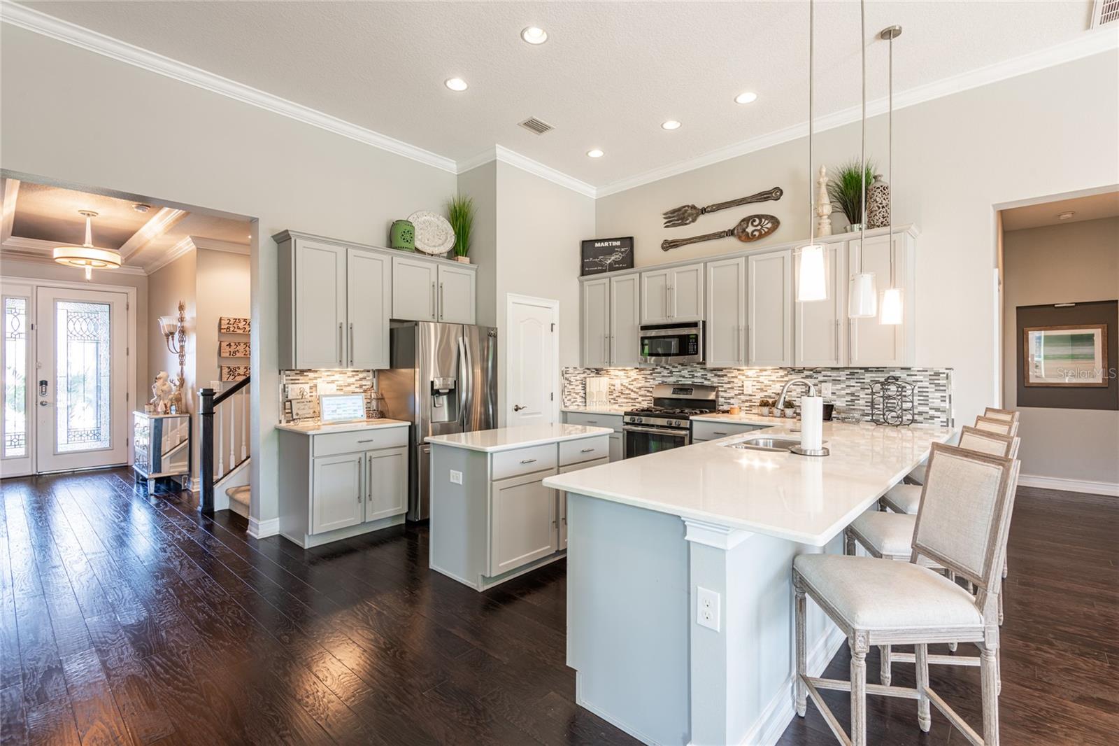 Spacious kitchen with center island
