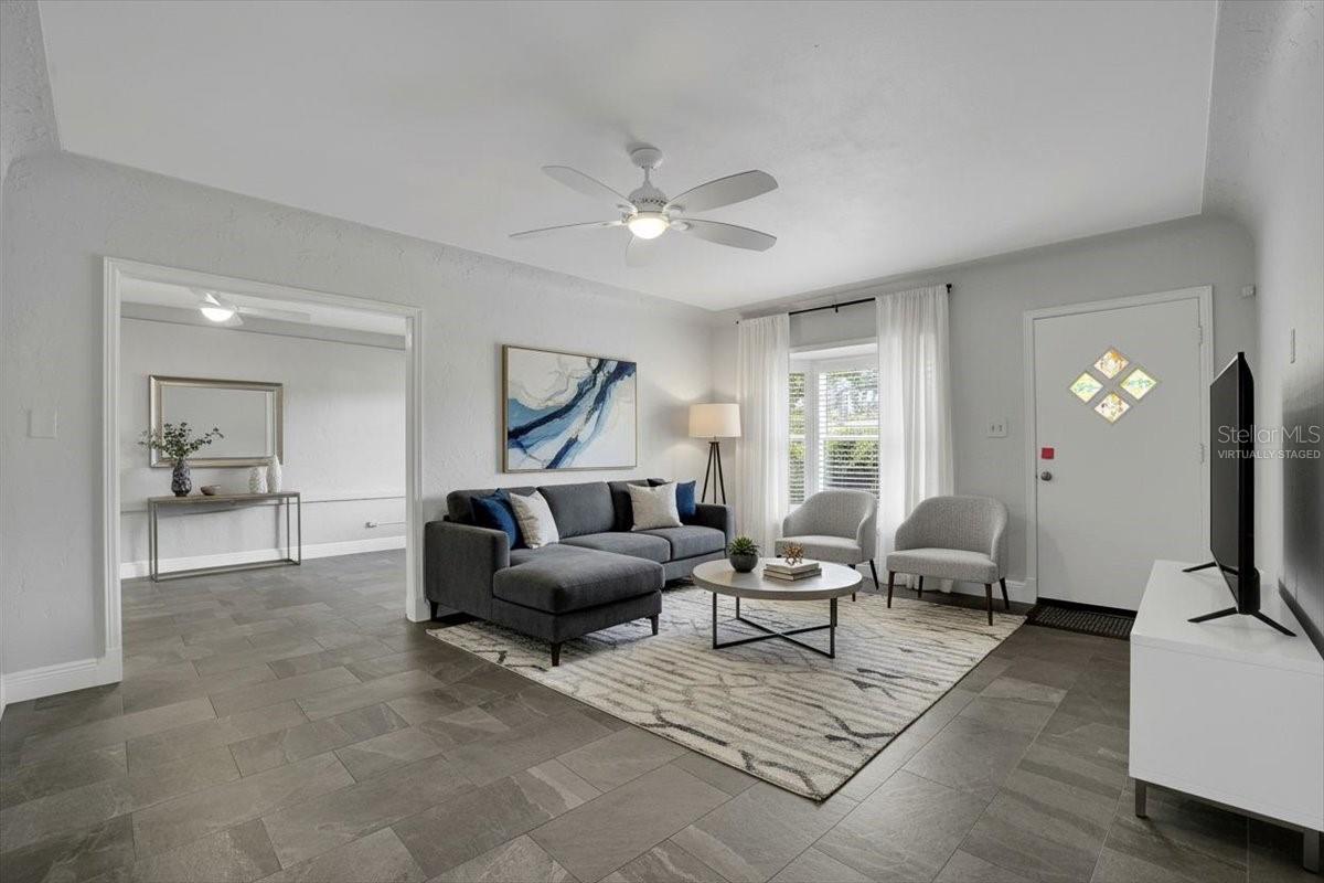 Living room-virtually staged