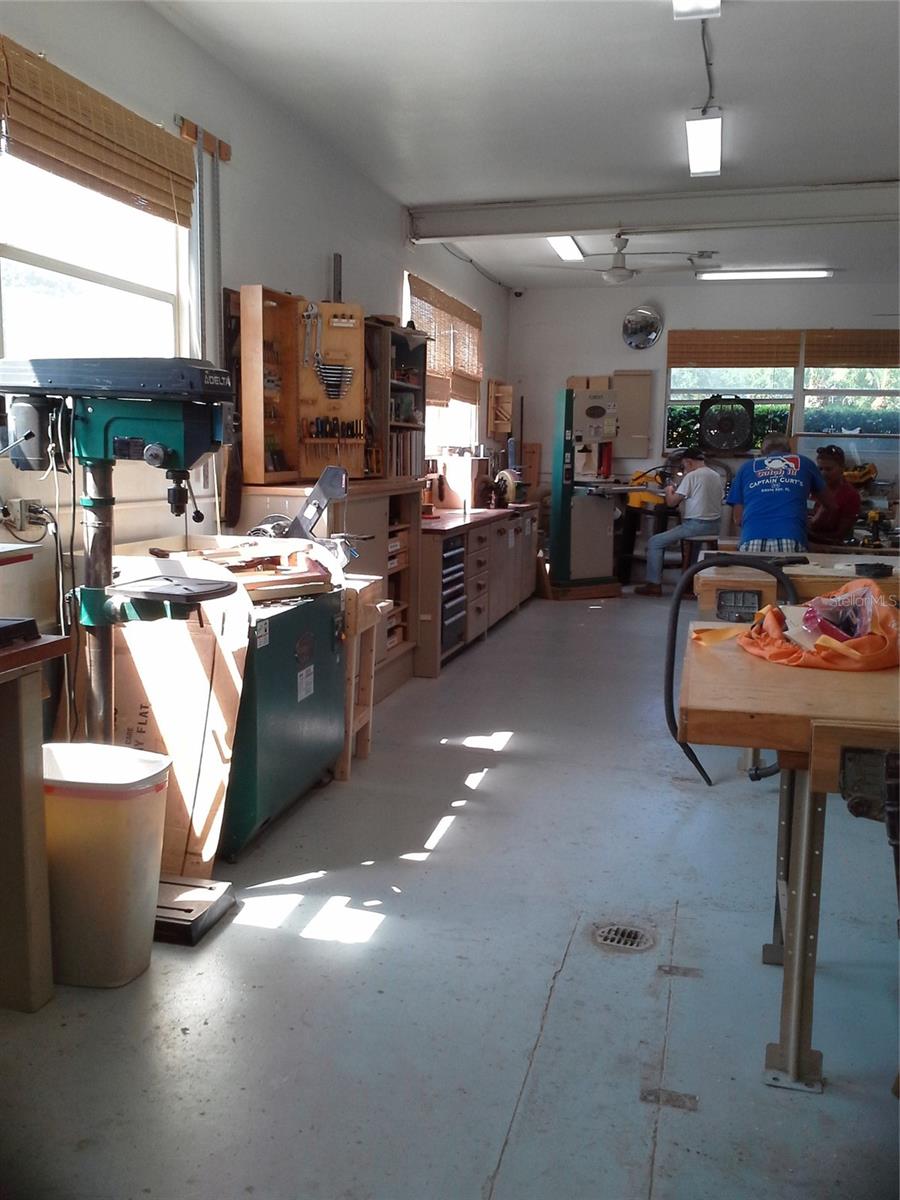 Fully stocked carpentry shop.