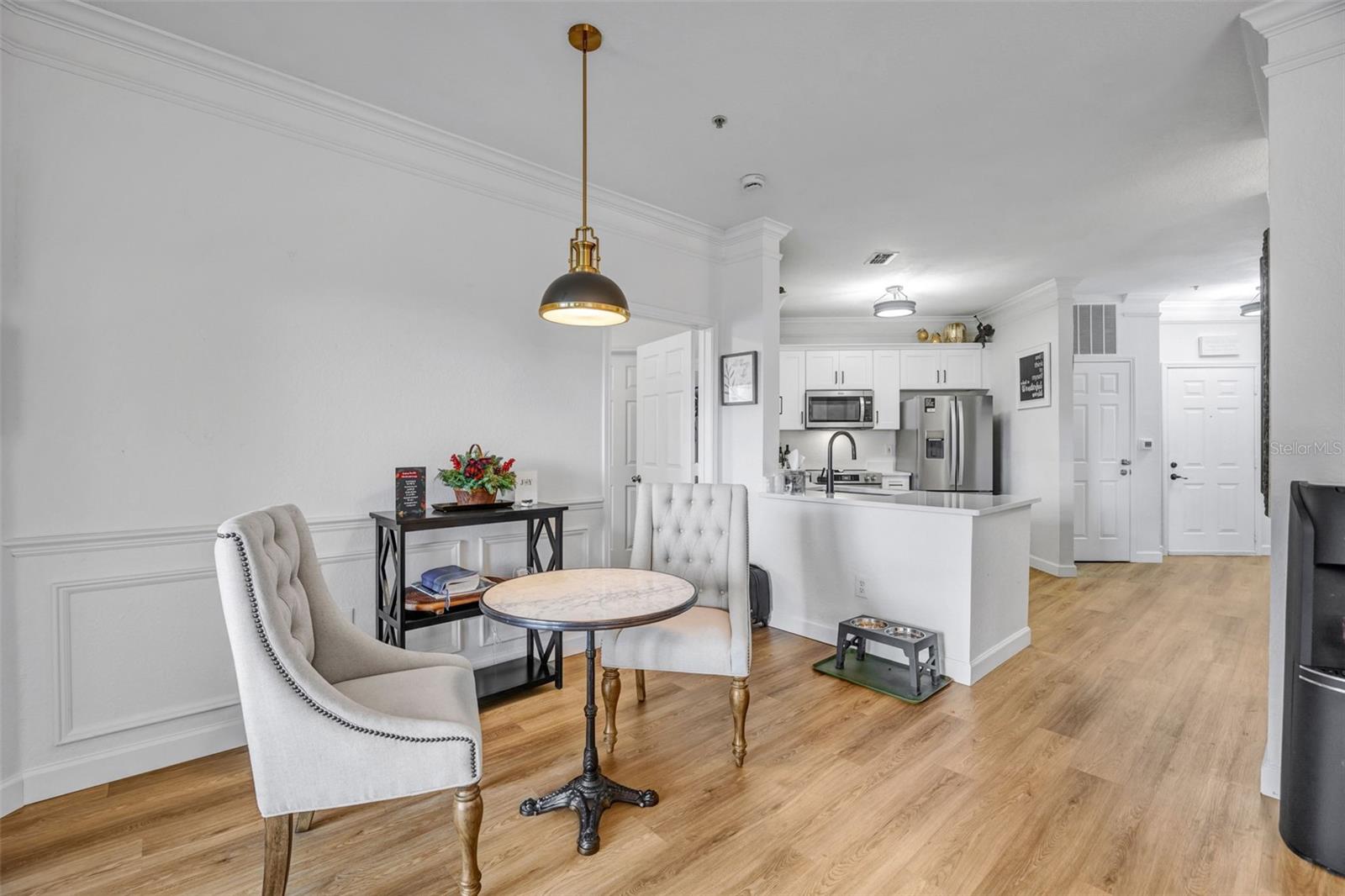 Dining and kitchen from lanai doors