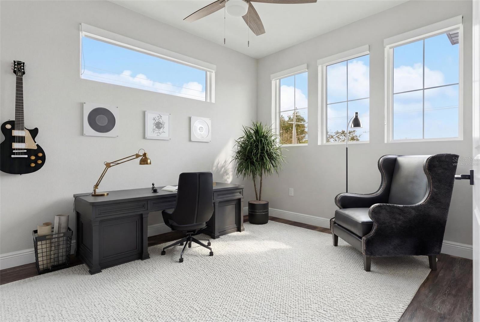 virtually staged - upstairs office