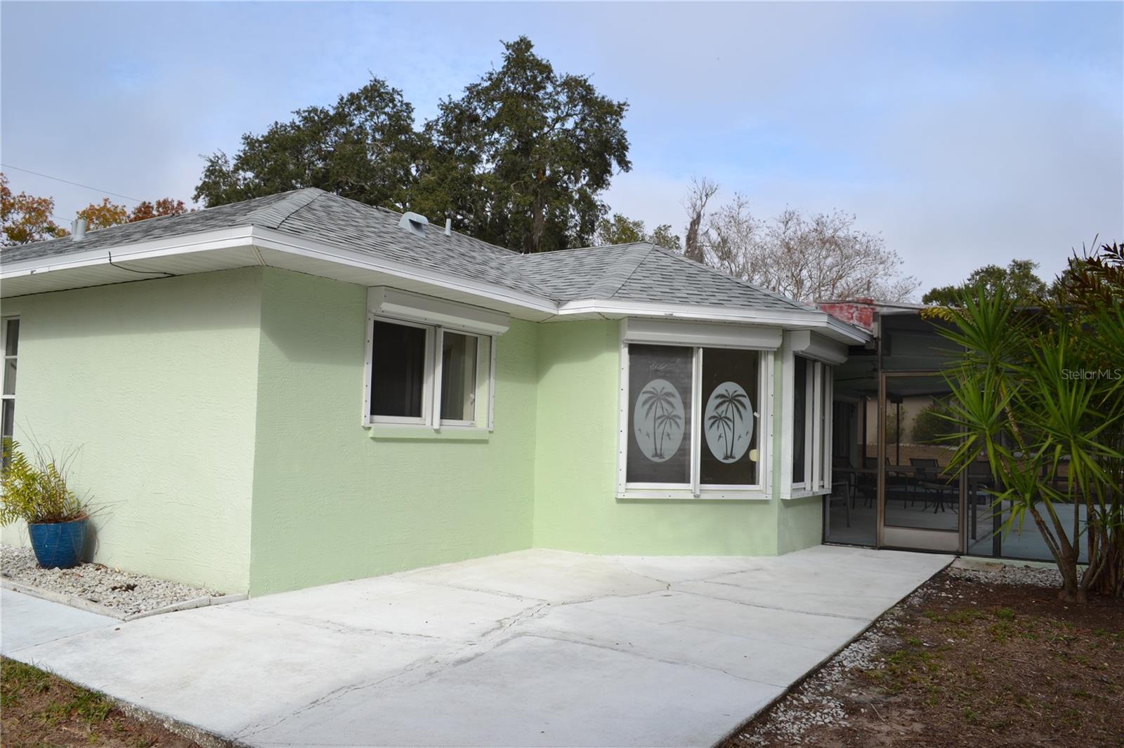 Right off the kitchen