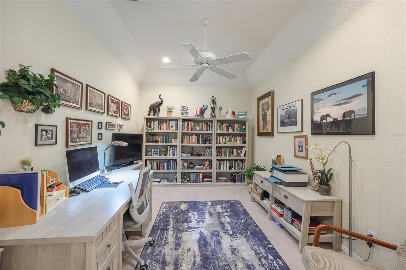 Flex Room, can be used as a den, home gym even an art room.  This homeowner uses the room as an office.