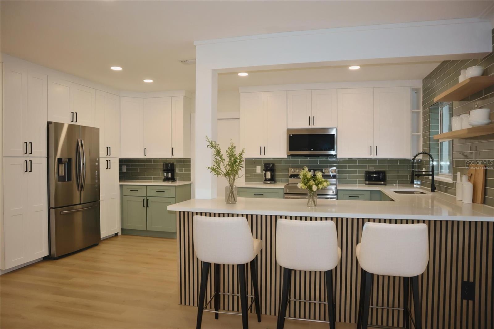 virtually staged kitchen