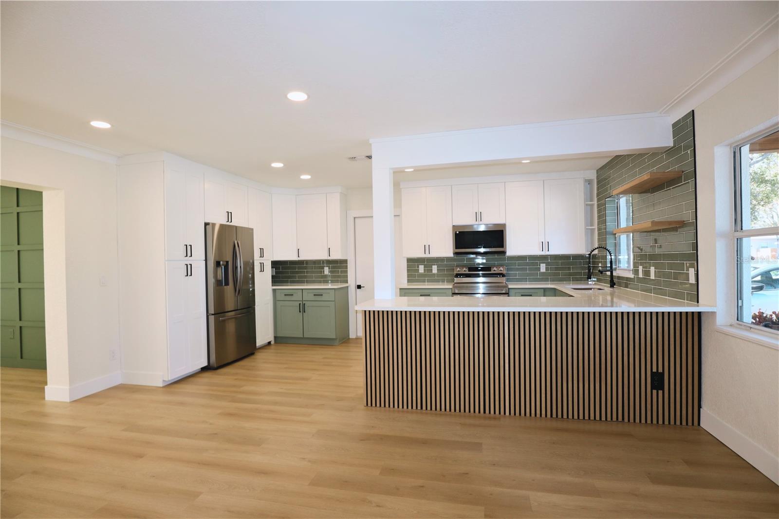 Full view of huge kitchen