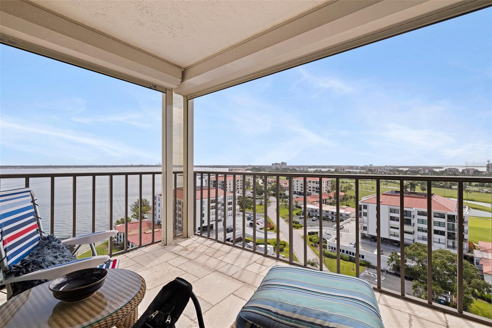 VIEW FROM DECK OVERLOOKING THE ISLAND, BOCA CIEGA BAY, GOLF COURSE