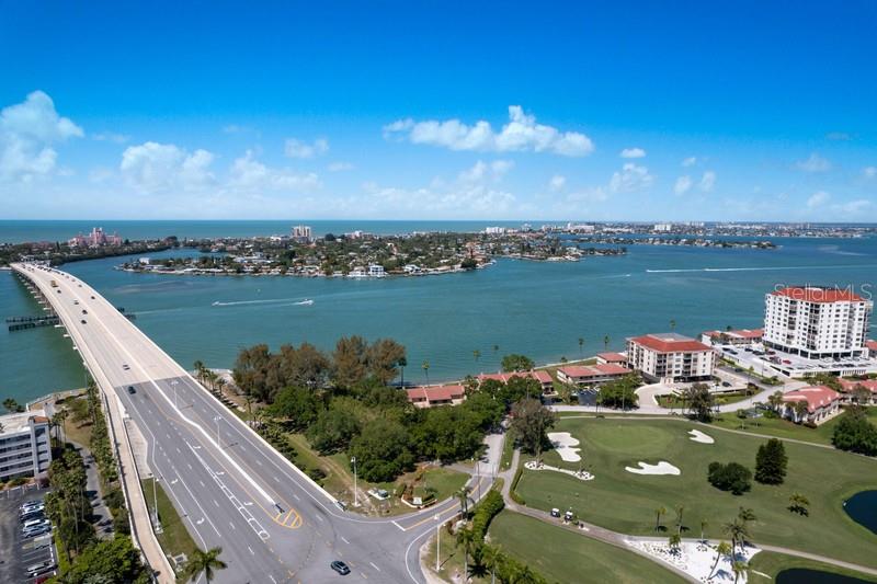 BRIDGE LEADING INTO ST. PETE BEACH. ICONINC DON CESAR IN THE  BACKGROUND.