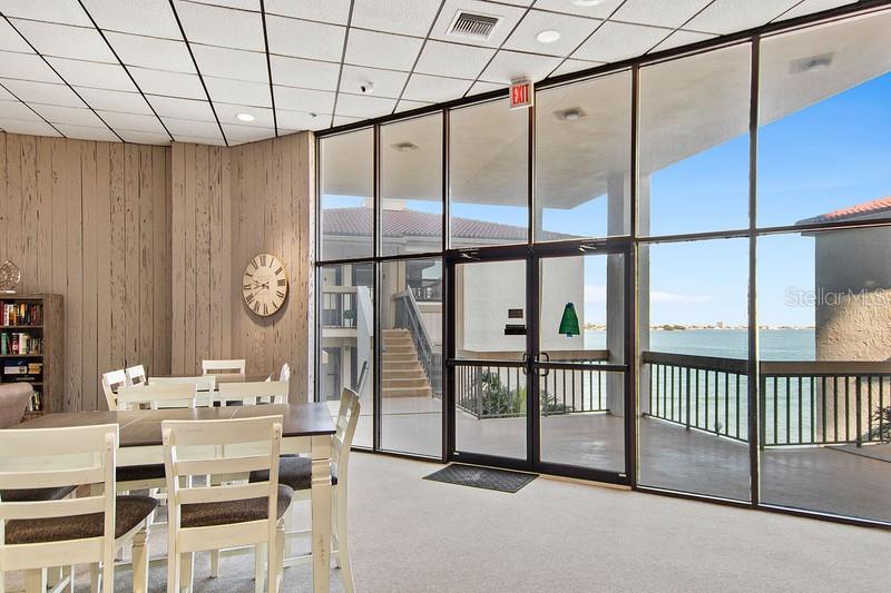 SOCIAL ROOM LOOKING OUT AT THE BAY