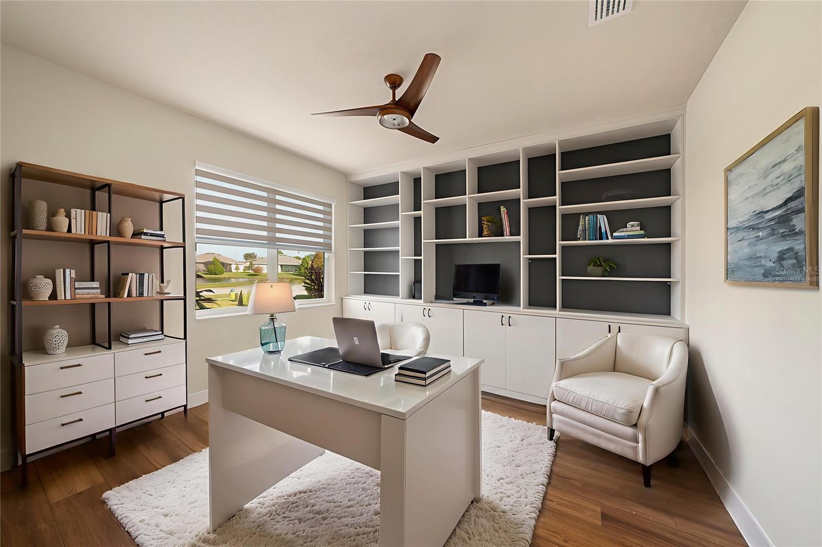 Virtually Staged Photos - Office - Built ins are there